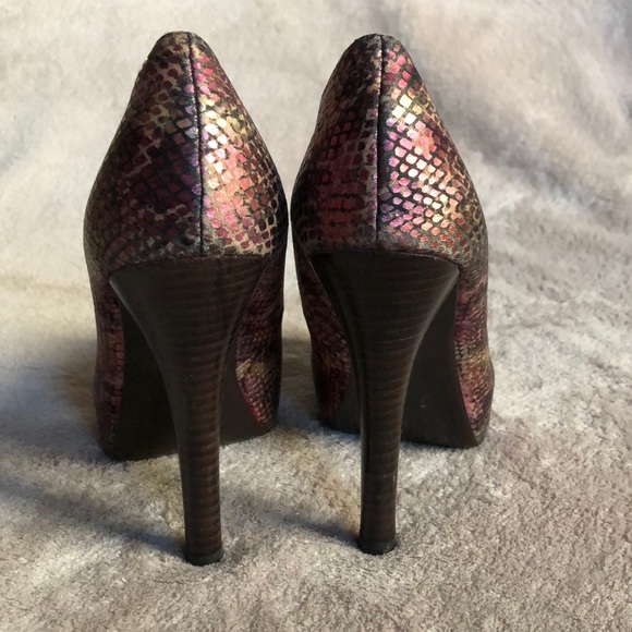 Carlos Santana metallic snake platform heels - Picture 3 of 6